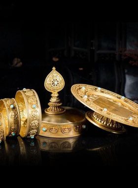 慧宝曼扎盘铜八3吉祥曼扎盘佛具供盘三十七供曼茶罗