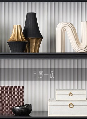 客厅展示柜软装新中式书房书柜书桌台面博古架软装陈列室装饰品