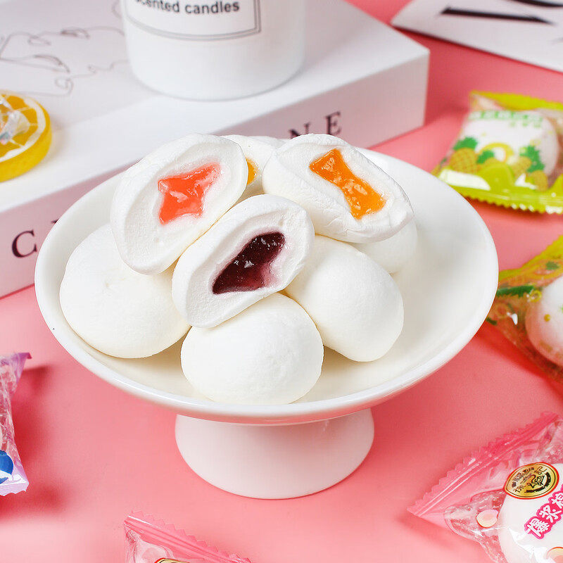 徐福记爆浆棉花糖桶装200g混合口味零食水果味夹心婚庆喜糖果年货,淘宝优惠券,粉丝福利购,淘宝优惠卷