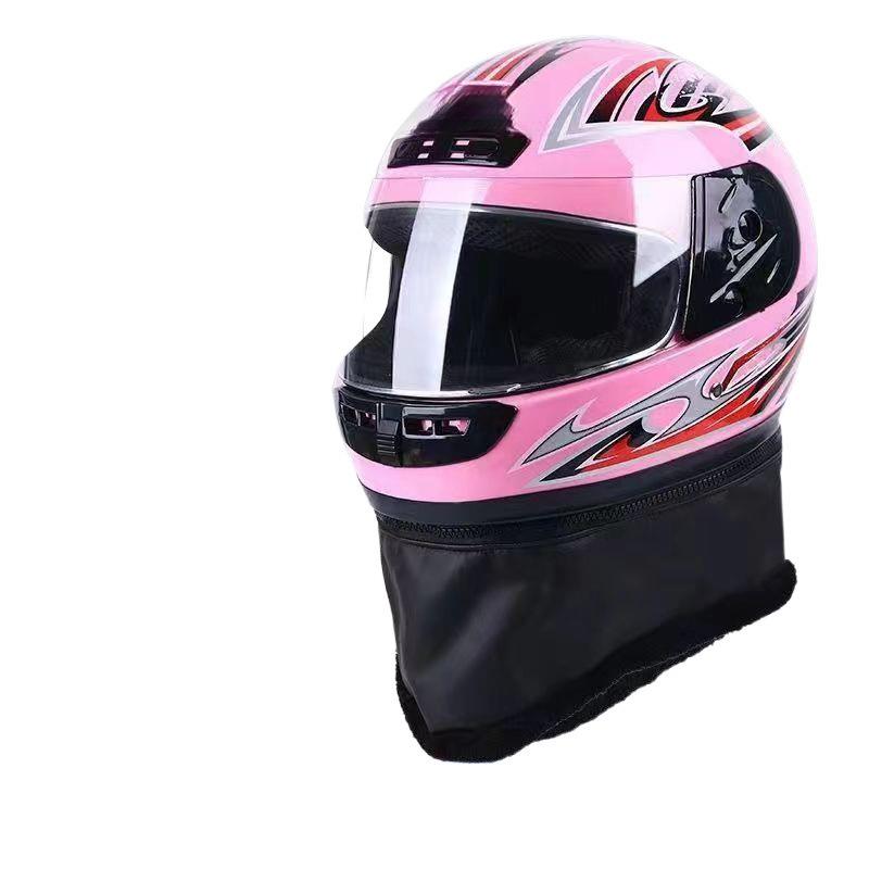 Electric vehicle helmets for men and women, autumn and winter full-face helmets, cold-proof, fog-proof and warm, full-coverage cycling half helmets for all seasons