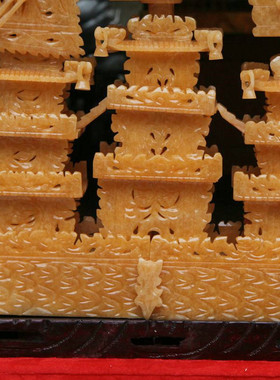 天然玉器80厘米龙船工艺品客厅玉石家居一帆风顺米黄玉饰品摆件