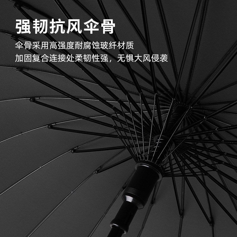 24骨直杆雨伞抗风加大加固长柄伞双人弯柄商务男女防暴雨专用,淘宝优惠券,粉丝福利购,淘宝优惠卷