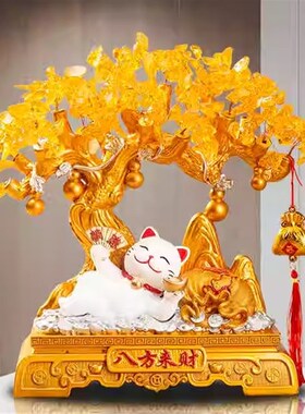 招财猫葫芦发财摇钱树家居客厅酒柜轻奢装饰店铺开业乔迁礼品摆件