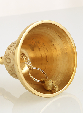 瑞象 黄铜金刚铃法器金刚杵用品四方头手摇铃铜铃铛