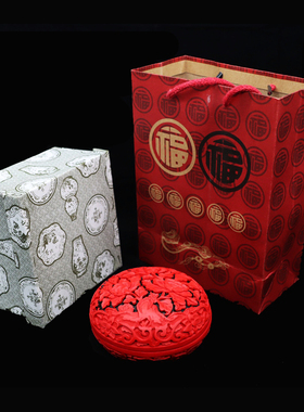 北京漆器首饰盒 中国风漆雕工艺品 印泥盒民间特色 送老外文化礼