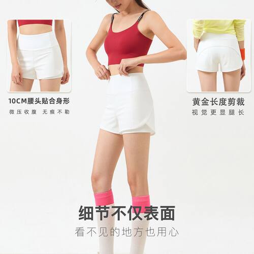 辣妹新款春夏季女透气带内衬跑步骑行运动健身瑜伽显身材三分短裤 - 图3