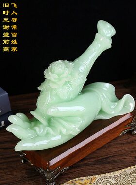 玉石佛手摆件观音如来佛手花瓶平安摆设书房电视酒柜玄关装饰礼品