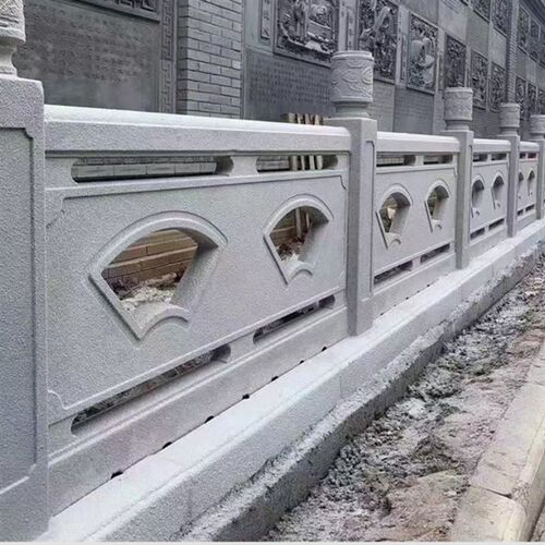 水泥仿石扇形栏杆模具风景区河道桥梁仿铸石护栏模具中式仿石模具 - 图1