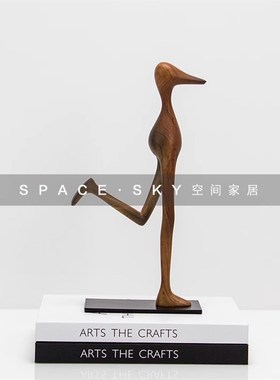 现代样板间床头柜软装饰品黑色马毛相框抽象尖嘴