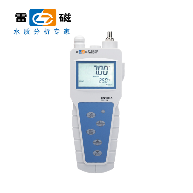上海雷磁PHB-4型便携式酸度计PHBJ-260/261L自动温度补偿PH检测仪 - 图0