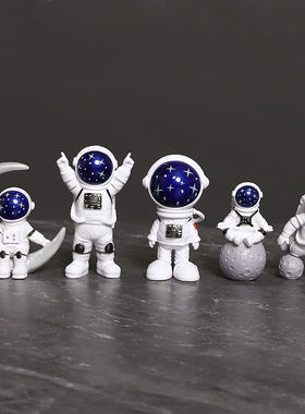 创意宇航员小摆件桌面太空人客厅电视柜儿童房布置家居装饰摆设品