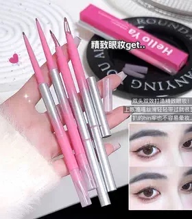 Hello ya折角眼线胶笔双头刀锋设计防水防汗持久不晕染不掉色TQ
