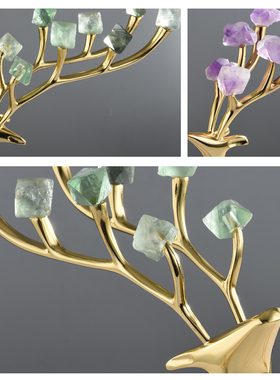 纯铜鹿招财摆件欧式客厅玄关电视柜酒柜家居装饰品乔迁新居礼品