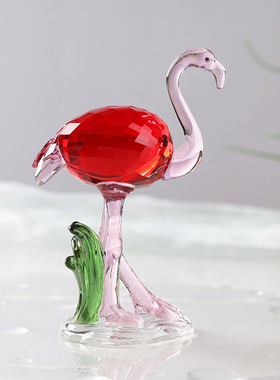 水晶火烈鸟北欧轻奢桌面摆件家居酒柜办公室婚房装饰品创意少女心