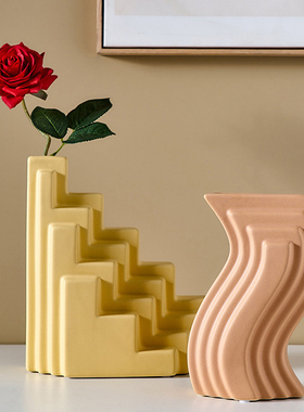 创意民宿风书房几何形陶瓷建筑艺术酒柜格子柜书房软装