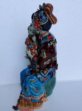 石湾陶瓷公仔十二金钗李执摆件礼品玄关博古架公司红楼梦人物