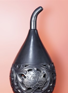 山东龙山文化特产黑陶工艺品四喜葫芦 福禄寿喜 送礼摆件文创礼品