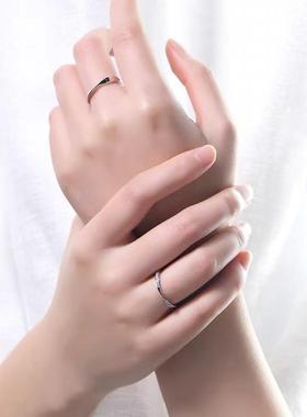 日本品质莫桑石纯银情侣戒指莫比乌斯环一对活男女款闭口对戒求结