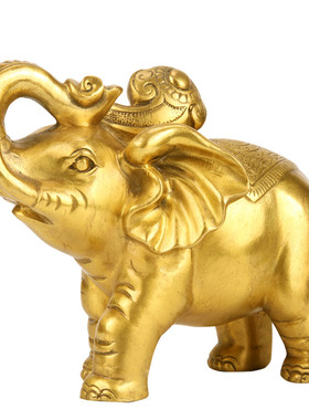 铜大象摆件一对吸水象铜象工艺品店铺客厅开业礼品