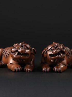 大仕缘 紫铜家居镇摆件宅开业商务礼品一对招财纳福貔貅