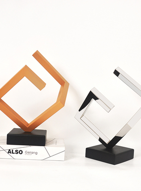 新款摆件北欧轻奢几何创意件样板间样品屋展示中心客厅酒柜居家软