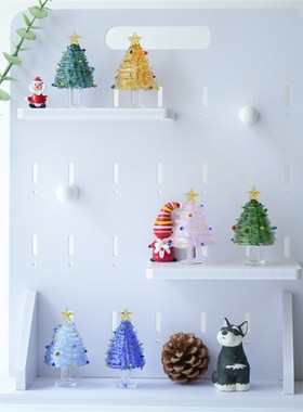 琉璃手作绕丝圣诞树桌面摆件办公书桌氛围感装饰品情侣节生日礼物