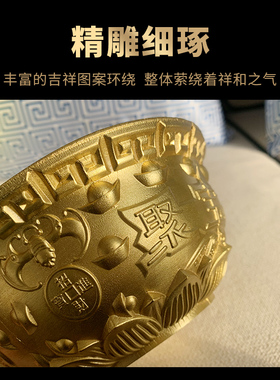 祥云阁纯铜聚宝盆摆件铜盆客厅店铺装饰工艺品开业礼品