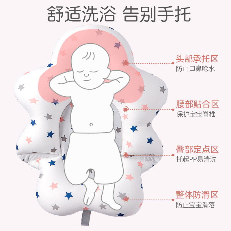 新生婴儿洗澡躺托浴网神器宝宝悬浮浴垫浴盆通用网兜垫海绵沐浴床,淘宝优惠券,粉丝福利购,淘宝优惠卷