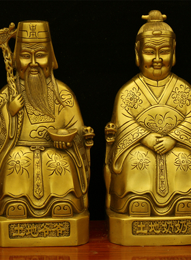 包邮纯铜土地公土地婆土地爷爷土地奶奶福德正神神像佛像铜像
