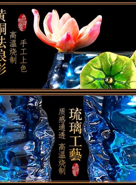 轻奢精致花瓶摆件高级感中式玻璃客厅玄关电视酒柜高档乔迁装饰品