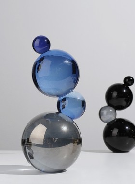 现代极简水晶球玻璃艺术家居客厅创意摆件电视柜玄关柜软装饰品