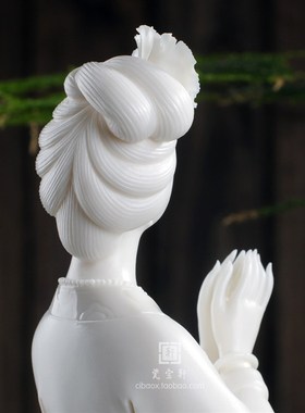 貂蝉 德化白瓷古典仕女四大美女人物雕塑 家居办公工艺品摆件