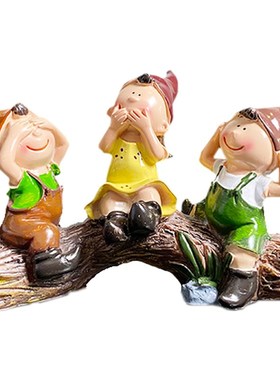 三不娃娃人偶摆件创意新中式电视酒柜玄关家居软装饰品