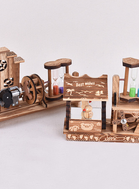 竹木装饰品家居复古模型桌面摆件工艺品花园音乐盒创意儿童礼物