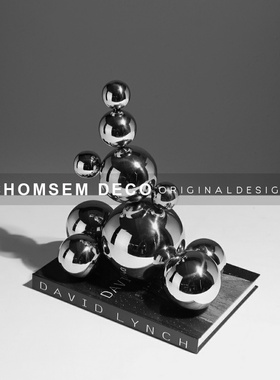 从上现代轻奢创意金属圆球装饰几何摆件客厅电视柜博古架桌面摆放