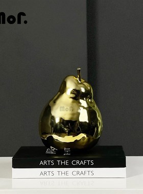 墨非 中古艺术水果梨静物桌面摆件 样板间客厅书房玄关创意装饰品