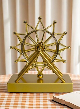 旋转摩天轮摆件工艺品创意个性永动机旋转牛顿摆件家居客厅装饰品