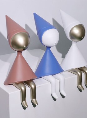 卡通坐姿男孩吹泡泡抽象物样板间儿童房玄关琵琶装饰品