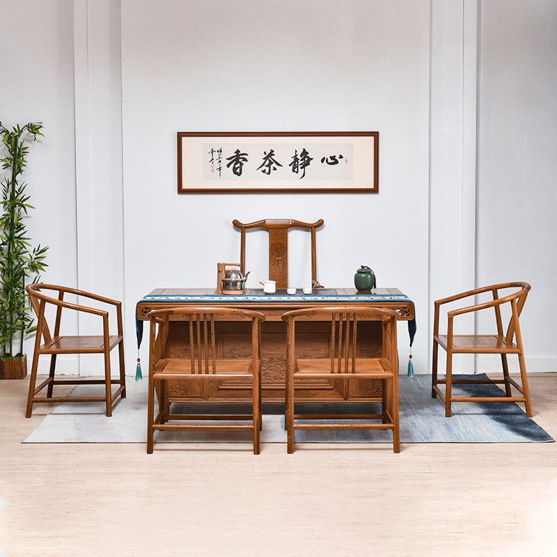红木茶桌椅组合实木仿古茶艺桌中式小型功夫茶几茶台鸡翅木泡茶桌,淘宝优惠券,粉丝福利购,淘宝优惠卷