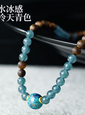 天然翡翠沉香和田白玉手串