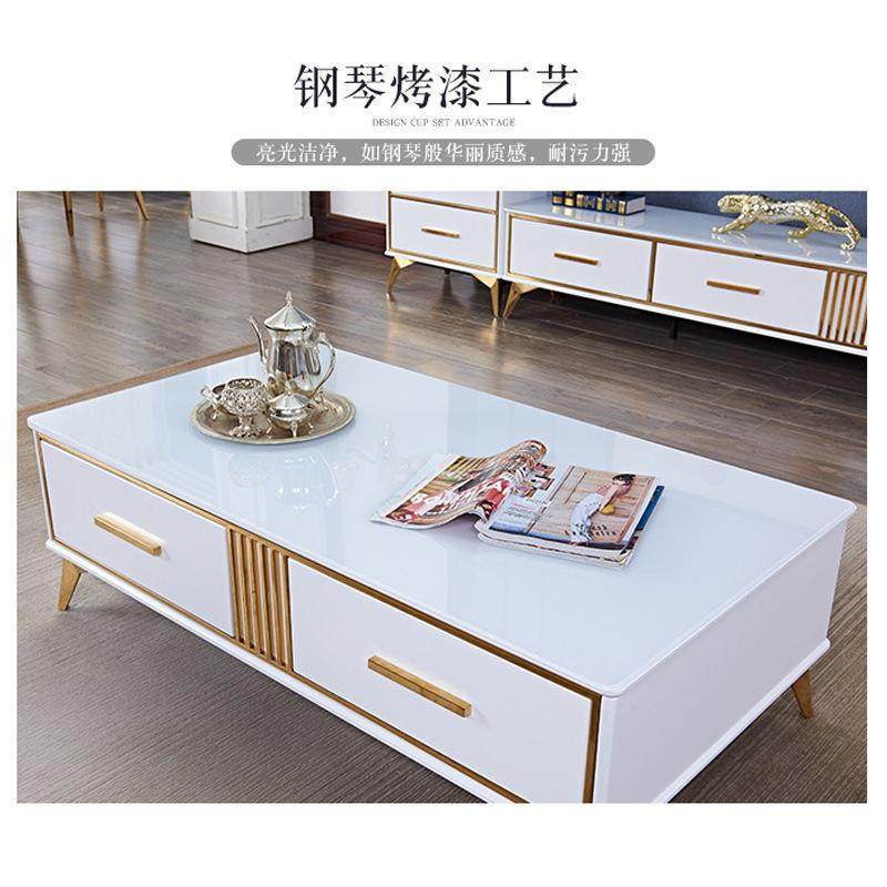 北欧后现代轻奢茶几电视柜组合套装现代简约客厅钢化玻烤漆地柜,淘宝优惠券,粉丝福利购,淘宝优惠卷
