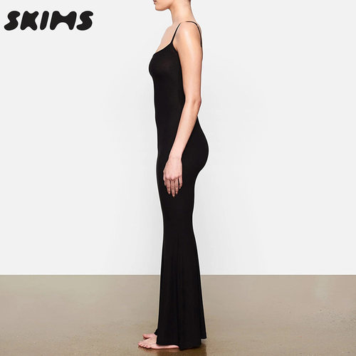 SKIMS HIRE SOFT LOUNGE吊带连衣裙宋妍霏周洁琼莫代尔包臀长裙女 - 图0