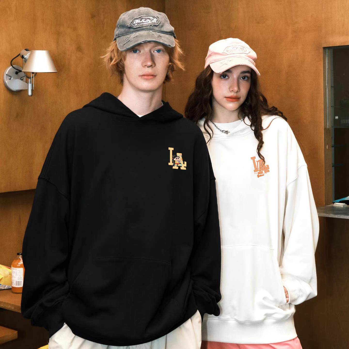 LA官方正品高街秋冬季新款(针织、发泡光变)纯棉男女同款卫衣