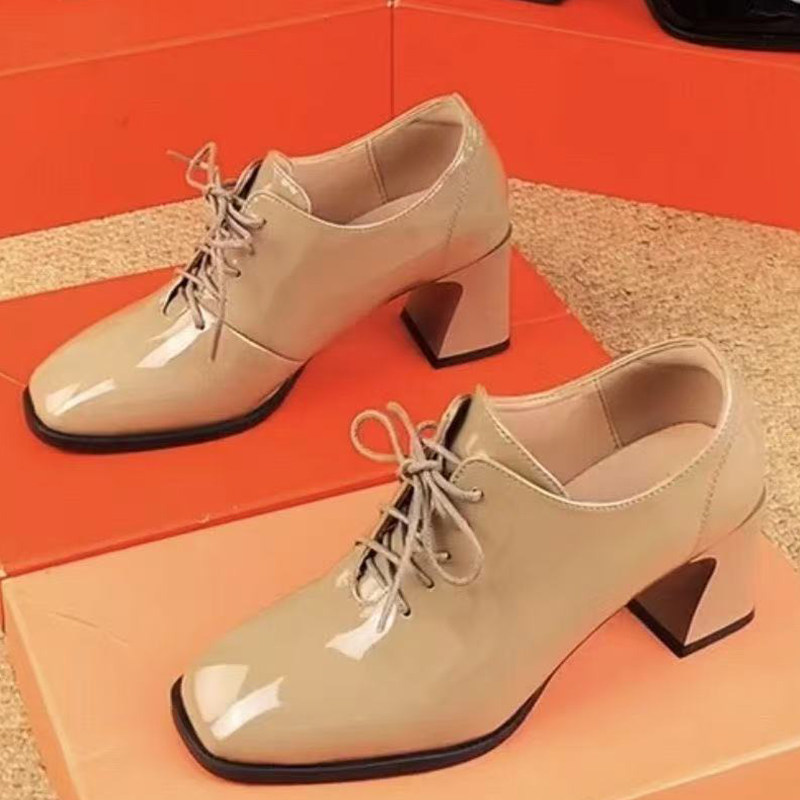 2025新款春季亮皮深口单鞋女粗跟高跟鞋春秋方头中跟小皮鞋漆皮,淘宝优惠券,粉丝福利购,淘宝优惠卷