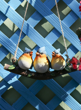 可爱仿真鸟 鹦鹉假鸟摆件 入户花园装饰道具造景树脂工艺品挂件