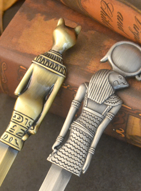 古埃及装饰金属拆信刀开信封用刀太阳神图腾裁纸刀创意办公礼品