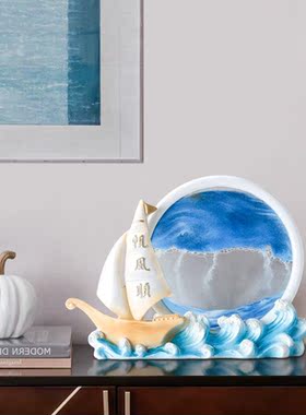 一帆风顺流沙画沙漏创意摆件客厅电视柜酒柜玄关装饰乔迁新居礼品