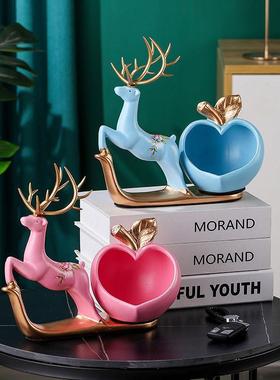 招财鹿钥匙收纳摆件入门鞋