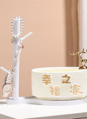 简约现代创意入户口鞋柜玄关摆件钥匙客厅桌面装饰品乔迁收纳家用