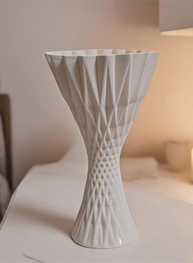 景德镇陶瓷摆件轻奢花瓶3D打印欧式立体高级简约规则型摆件